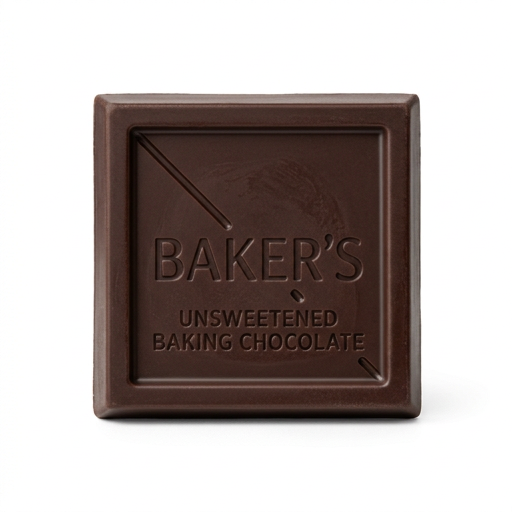 Unsweetened baker's chocolate square — high toxicity risk for dogs at 450 mg theobromine per ounce